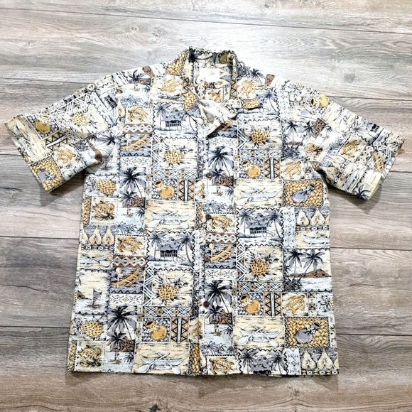 Ho Aloha Other - Ho Aloha Mens Medium Short Sleeve Shirt Hawaiian Vacation Beach Island Casual